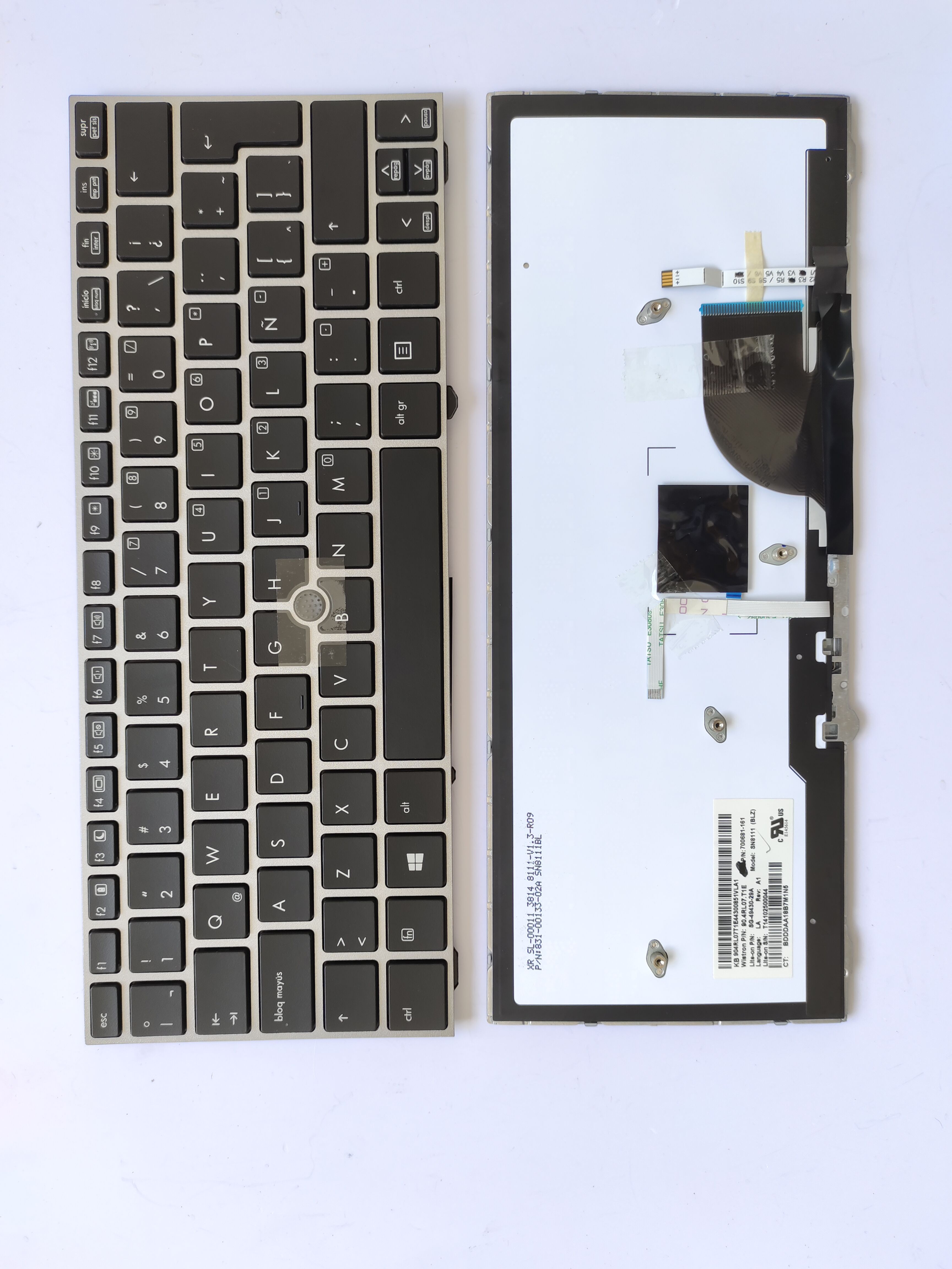 Picture of New Replacement Laptop Keyboard For HP 2170 SILVER FRAME BLACK With Point LA Layout